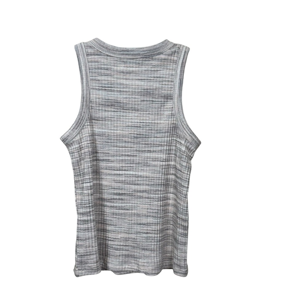 Madewell Brightside Rib Cutaway Tank Women's M Tan Striped Sleeveless NWT - Picture 2 of 6